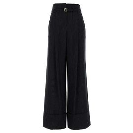 Fendi Pinstripe Wool Pants Black
