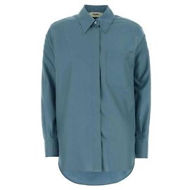 Fendi Camicia in popeline di seta Blu