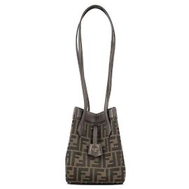 Fendi Borsa Origami Mini FF Jacquard Marrone