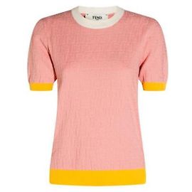 Fendi Suéter de algodón y seda Rosa