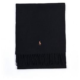 Ralph Lauren Signature Schal aus Virgin Wool Schwarz