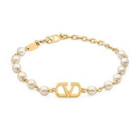 Valentino Pulseira com Logotipo de Pérola Laranja