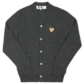 Comme Des Garcons Cardigan Play Gold Heart Patch Schwarz