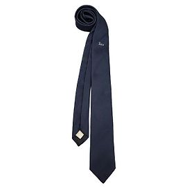 Dior Silk Tie Navy Blue Blue