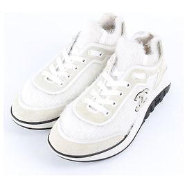 Chanel Strick-Sneaker White Weiß