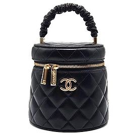 Chanel Vanity Kosmetiktasche mit Tragegriff Schwarz