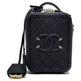 Chanel Bolsa Tote e Bolsa de Ombro em Caviar Preto
