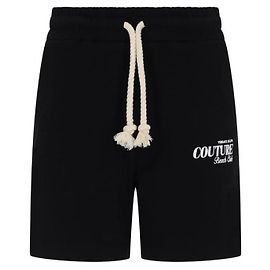 Versace Shorts de jersey de algodón estampado Negro