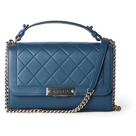 Chanel Label Click Top Handle Flap Medium Shoulder Bag Blue