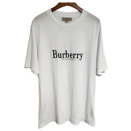 Burberry Embroidered Logo Short Sleeve T-Shirt Silvery
