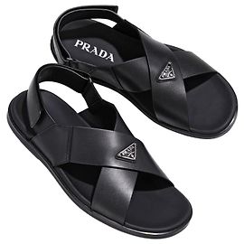 Prada Sandali in pelle nera Nero