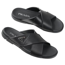 Prada Sandali in pelle nera Nero