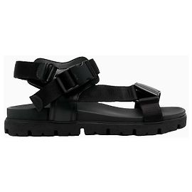 Prada Nylon Buckle Strap Sandals Black