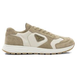 Prada Ténis Fracs em camurça e re-nylon Branco