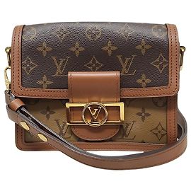 Louis Vuitton Mini bolsa de ombro Dolphin em canvas Monogram Reverse Marrom