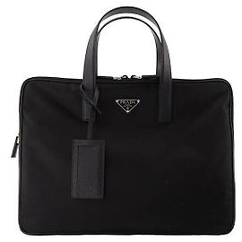 Prada Pasta de mão com Logotipo Triangle Preto