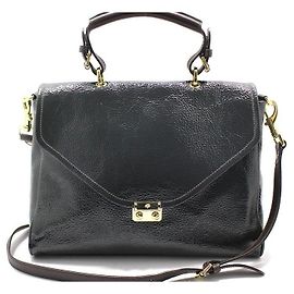 Mulberry Borsa a tracolla Nili in vernice grigio scuro e oro Marrone