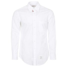 Thom Browne Klassisches Popeline-Hemd Three Stripes Weiß
