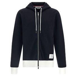 Thom Browne Casaco de malha com fecho de correr clássico Azul