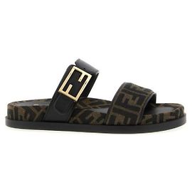 Fendi Ciabatte Jacquard Nero