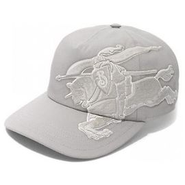 Burberry Boné de baseball de algodão com bordado Prata