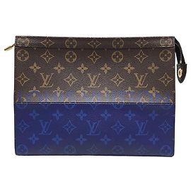 Louis Vuitton Kim Jones Blue Monogram Split Clutch Bag Blue
