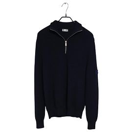 Dior Maglia con mezza zip e patch con logo Blu