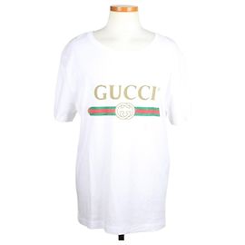 Gucci T-Shirt mit Logo-Print in Weiß Weiß