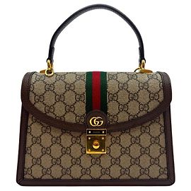 Gucci Sac à main Ophidia Top Handle Small Marron