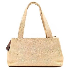 Chanel Sac cabas Caviar CC Logo Orange