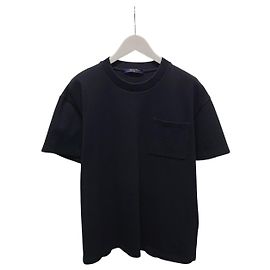 Louis Vuitton Schwarzes T-Shirt aus Piqué-Baumwolle mit Monogramm-Tasche Schwarz