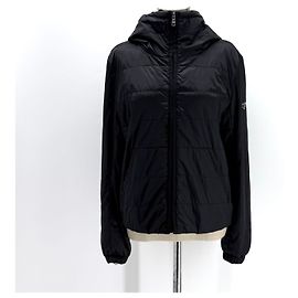 Prada Re-Nylon Triangle Logo Lightweight Short Padded Jacket Blue