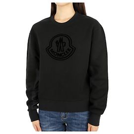 Moncler Damen Sweatshirt aus Nylon mit Logo (Schwarz) Schwarz