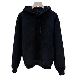 Dior Oblique Baumwoll-Terry-Kapuzenpullover Schwarz Schwarz