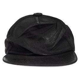 Maison Martin Margiela Boné de baseball em algodão revestido preto Preto