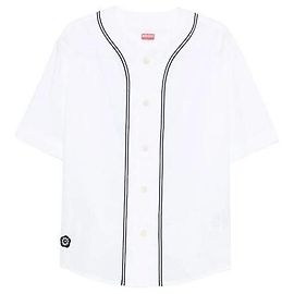 Kenzo Camisa de popelina de algodón de manga corta Boke Flower Blanco