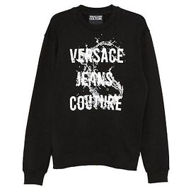 Versace Sudadera de jersey de algodón estampado Negro