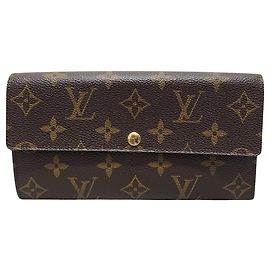 Louis Vuitton Cartera Larga Sarah en Monogram Canvas Castaño