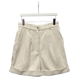 Gucci Short de algodão GG Maxi Marfim Branco