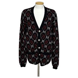 Gucci GG Diamond Wollstrickjacke Silber