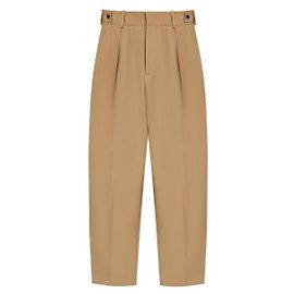 Bottega Veneta Pantalones de sarga de algodón Castaño