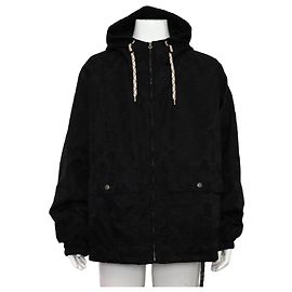 Gucci Giacca Bomber con Cappuccio in Nylon e Tela per Uomo Nero