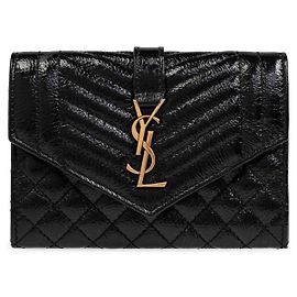 Saint Laurent Mix Matelassé Envelope Wallet Black