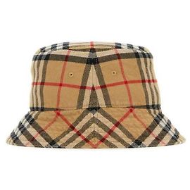 Burberry Checked Cotton Bucket Hat Orange