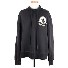 Moncler Sweatshirt mit hohem Kragen und großem Logo XL Schwarz