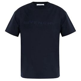 Givenchy Paris Jacquard Kurzarm-T-Shirt Blau