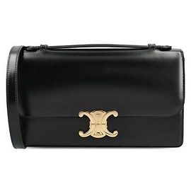 Céline Medium TRIOMPHE FOLIO in Shiny Calfskin Black