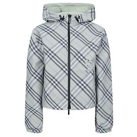 Burberry Cropped Reversible Check Jacket Green
