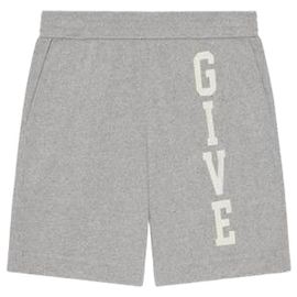 Givenchy Short de malla de algodón con logo Castaño