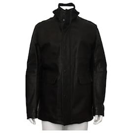 Fendi Black Leather Men's Jacket Black